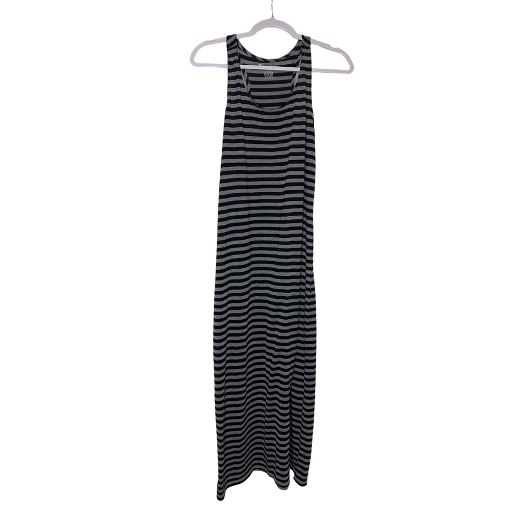 Just Love pinstriped gray and black maxi summer dress